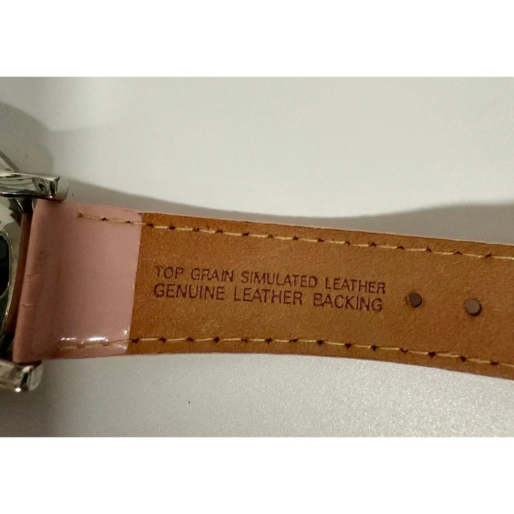 Anne Klein Watch Womens‎ Silver Pink Leather Strap Mother of Pearl Dial